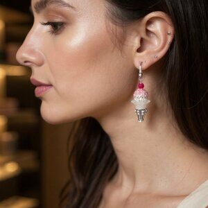 Dangle Earrings - Strawberry Sundae!
